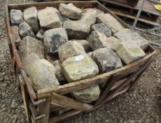A PALLET OF GRANITE STONES - PLUS VAT
