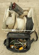 A VINTAGE MEGGA, CABLE TESTERS 132C AND VARIOUS LOW VOLTAGE CABLES NO VAT