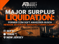 DAY 1 - UNPRECEDENTED ASSET AUCTION: Former Assets of Anheuser-Busch's 3.2M SQFT Fully Integrated Newark Brewery & Beverage Manufacturing Campus