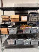 Whole shelf of misc. power cables, display and charging components LOCATION: JUSTIN, TEXAS