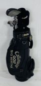 A set of men's right-handed golf clubs including Rident Big Cavity irons (irons two to nine, sand