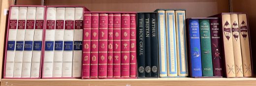 A collection of Folio Society boxed sets including The History and the Decline and Fall of the Roman