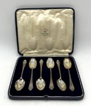 A cased set of six hallmarked (London 1929) silver teaspoons by Mappin & Webb - weight 60g