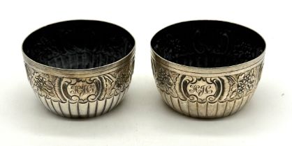 A pair of hallmarked silver salts (Birmingham 1887) - total weight 49.14g