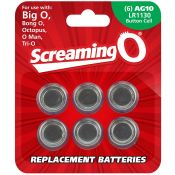 Screaming O Card of 6 x AG10 batteries (LR1130)