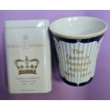 A Royal Diamond Jubilee commemorative porcelain china cup plus A sealed Darville of Windsor Corona