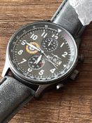 AVI-8 Hawker Hurricane Chronograph Watch Blue Leather Strap