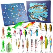 Mason Life Fishing Advent Calendar – 24-Piece Christmas Countdown Lure Gift Set