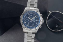 TAG Heuer Aquaracer Chronograph 300M Blue Dial Steel Watch Box Papers Unused