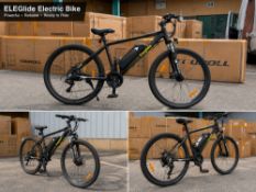 Eleglide Electric Mountain Bike – Black – Battery Fitted Eleglide Electric Mountain Bike – Black –