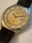 Rotary Swiss Made 1895 Men's Date Dress Watch – Leather Strap...