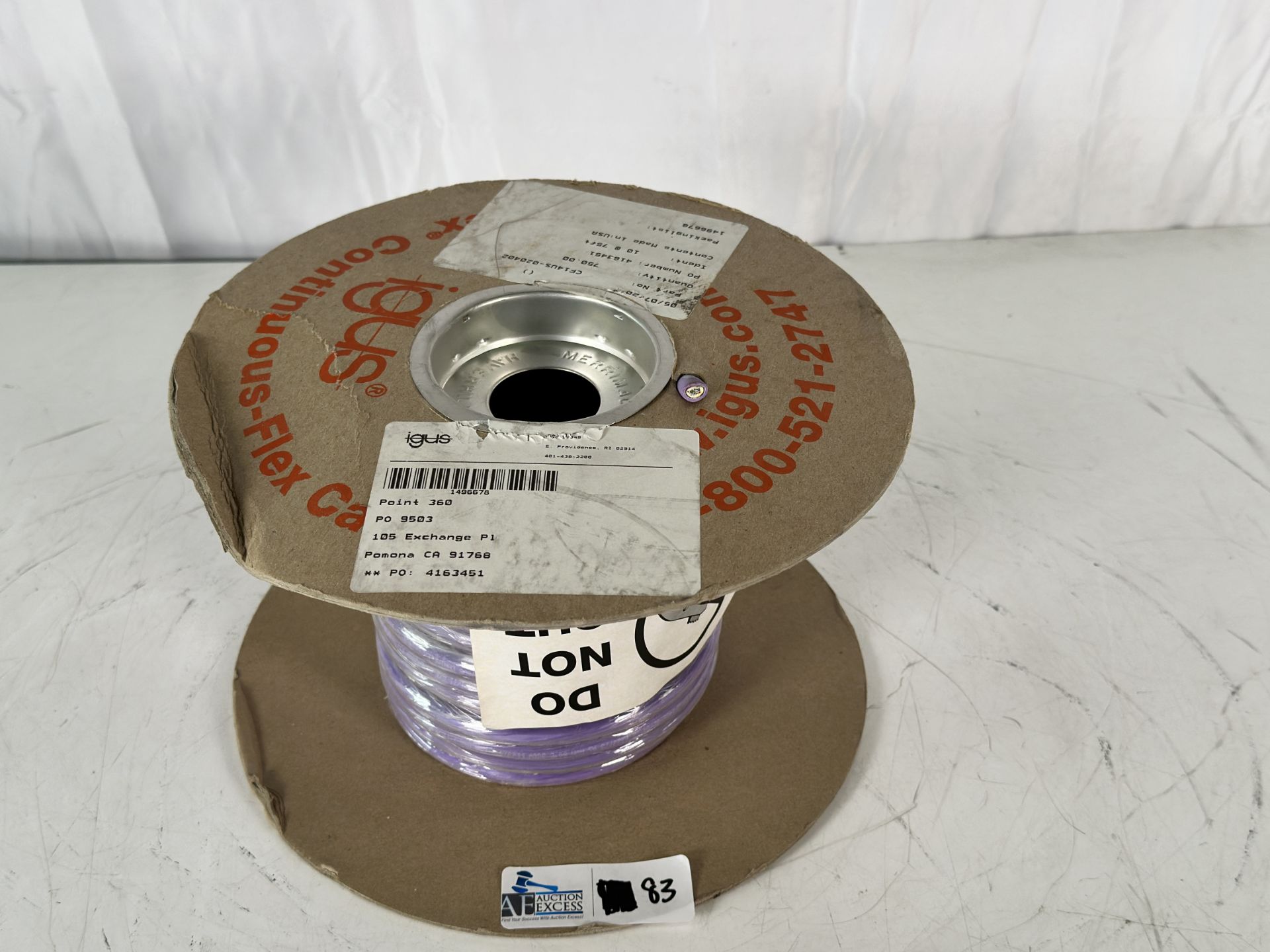 75' Igus Chainflex CF14US-020402 Cat5E Ethernet Cable Spool Purple New, Sealed - Image 2 of 3