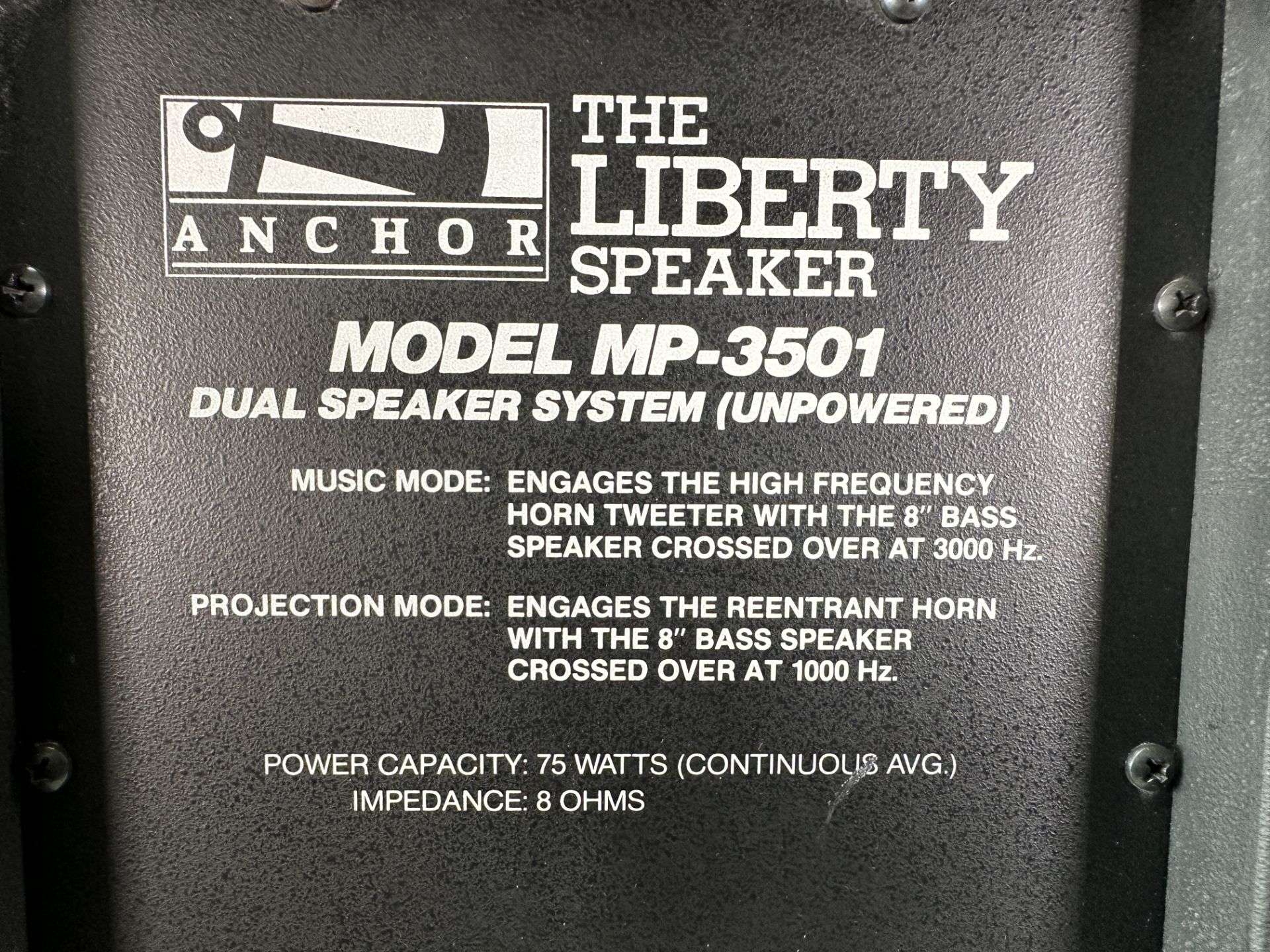 Pair of Anchor MPA-3500A Audio Portable PA Amp Sound System Speakers - Image 6 of 6