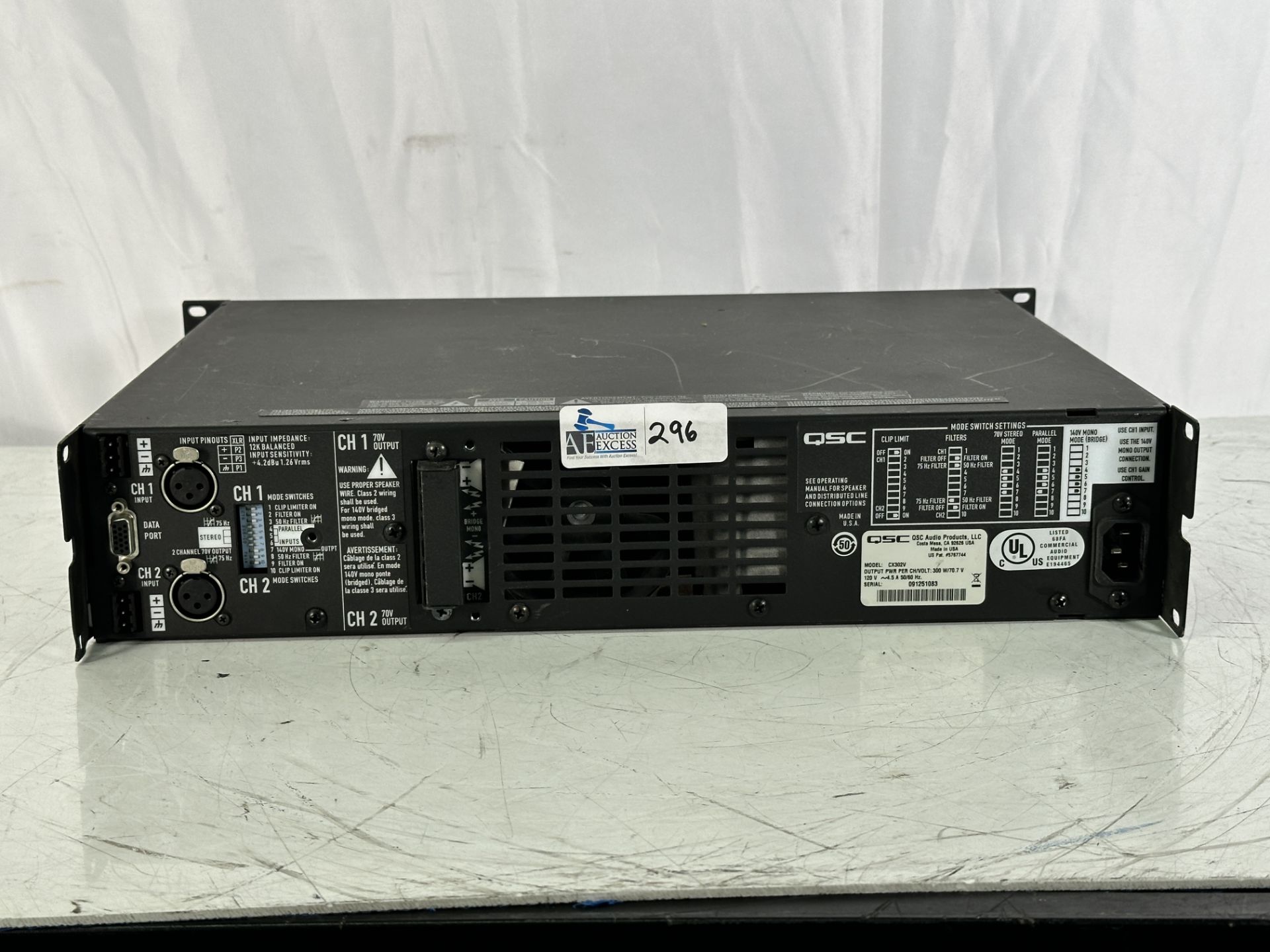 QSC CX302V 70V 2 Channel Direct Power Amplifier - Image 2 of 3