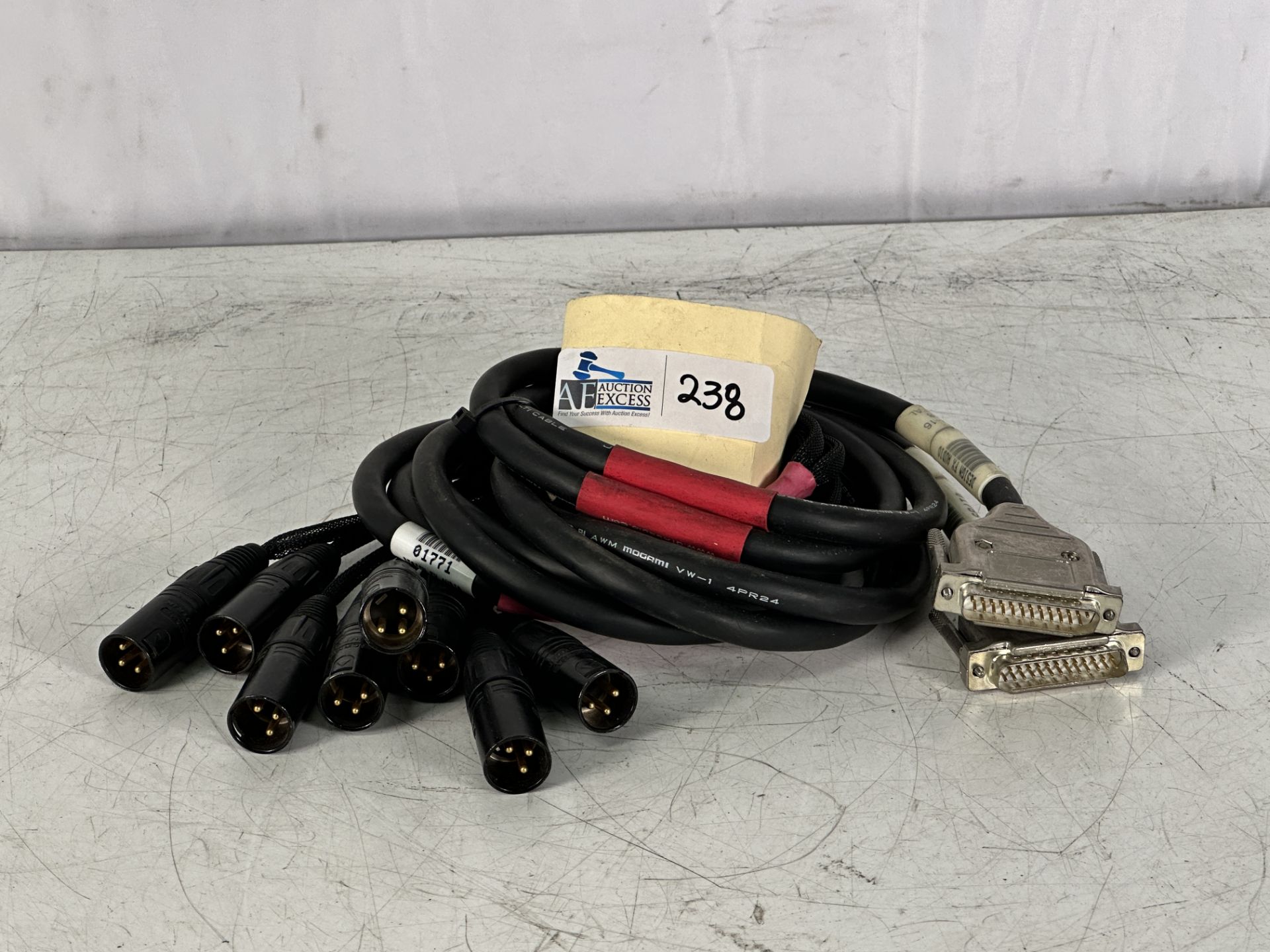 Lot of 2 Mogami 3161 6' DB25 Male XLR Male 4 Ch Digital AES Snake Cable