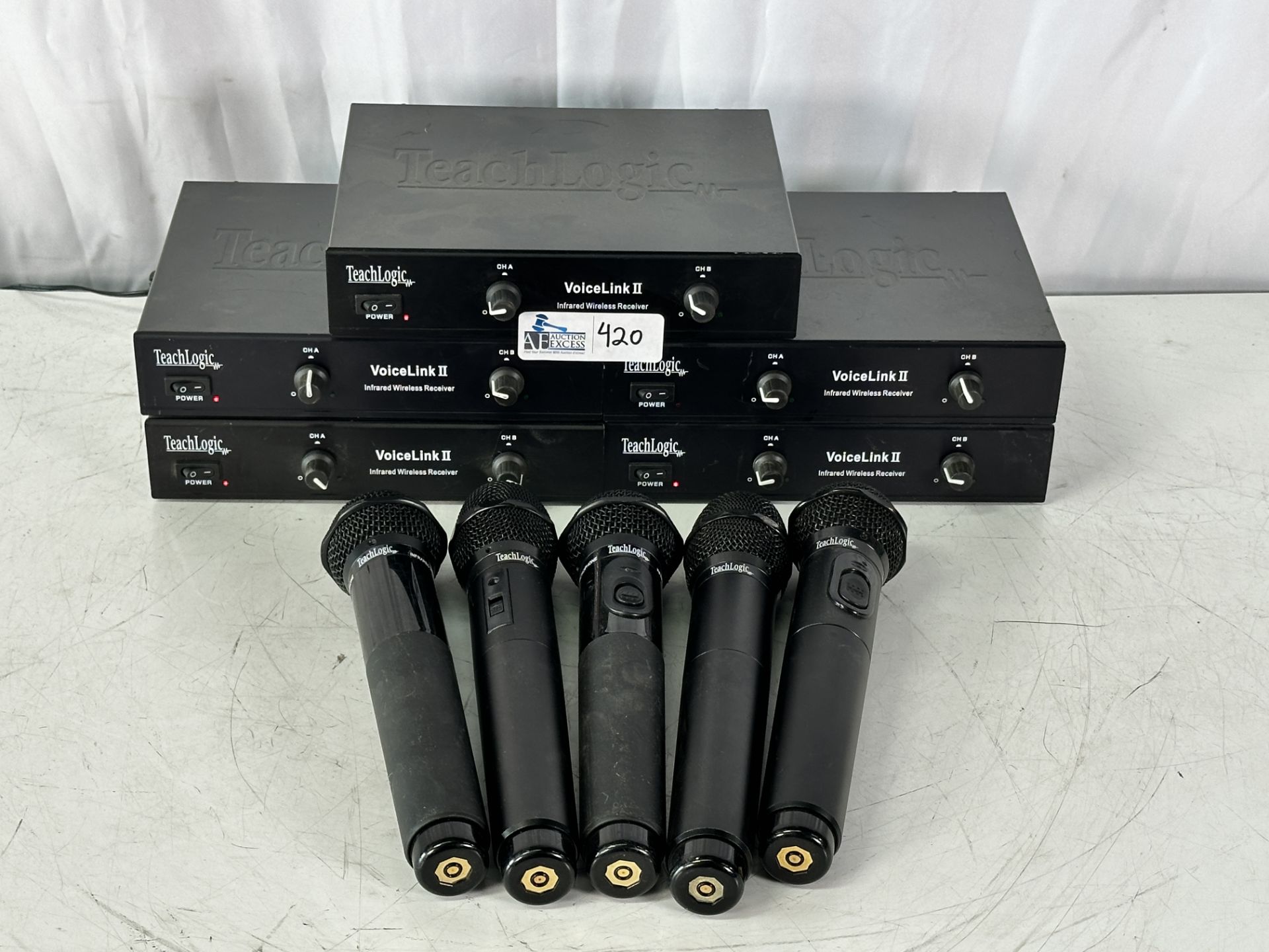 Lot of 5x TeachLogic Voicelink II Wireless Receivers w/ 5 TeachLogic Mics
