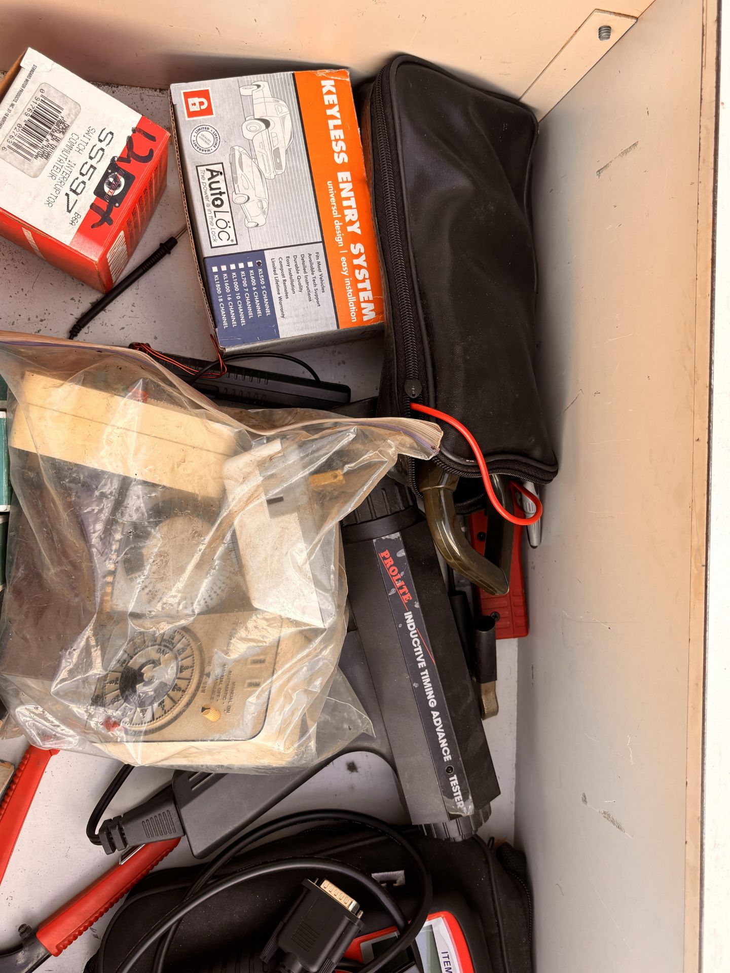 Lot of Automotive and Diagnostic Equipment: OBD2 Scanner, Timing Lights, Meters - Image 9 of 13