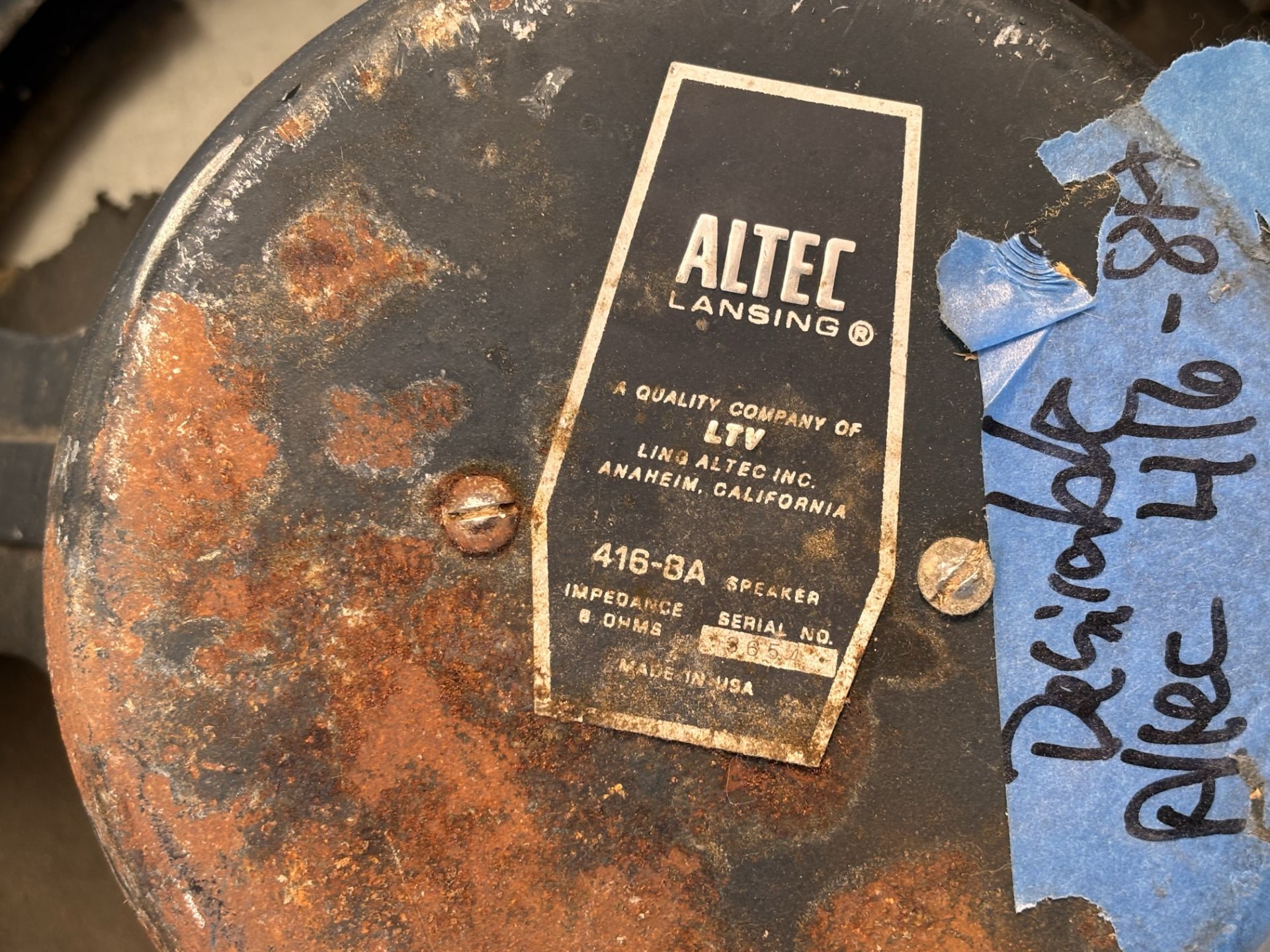 Two Speaker Woofers: Altec 416-8A Low Frequency Driver / Woofer (Needs re-coning) + Mackie 0008877 S - Image 3 of 7