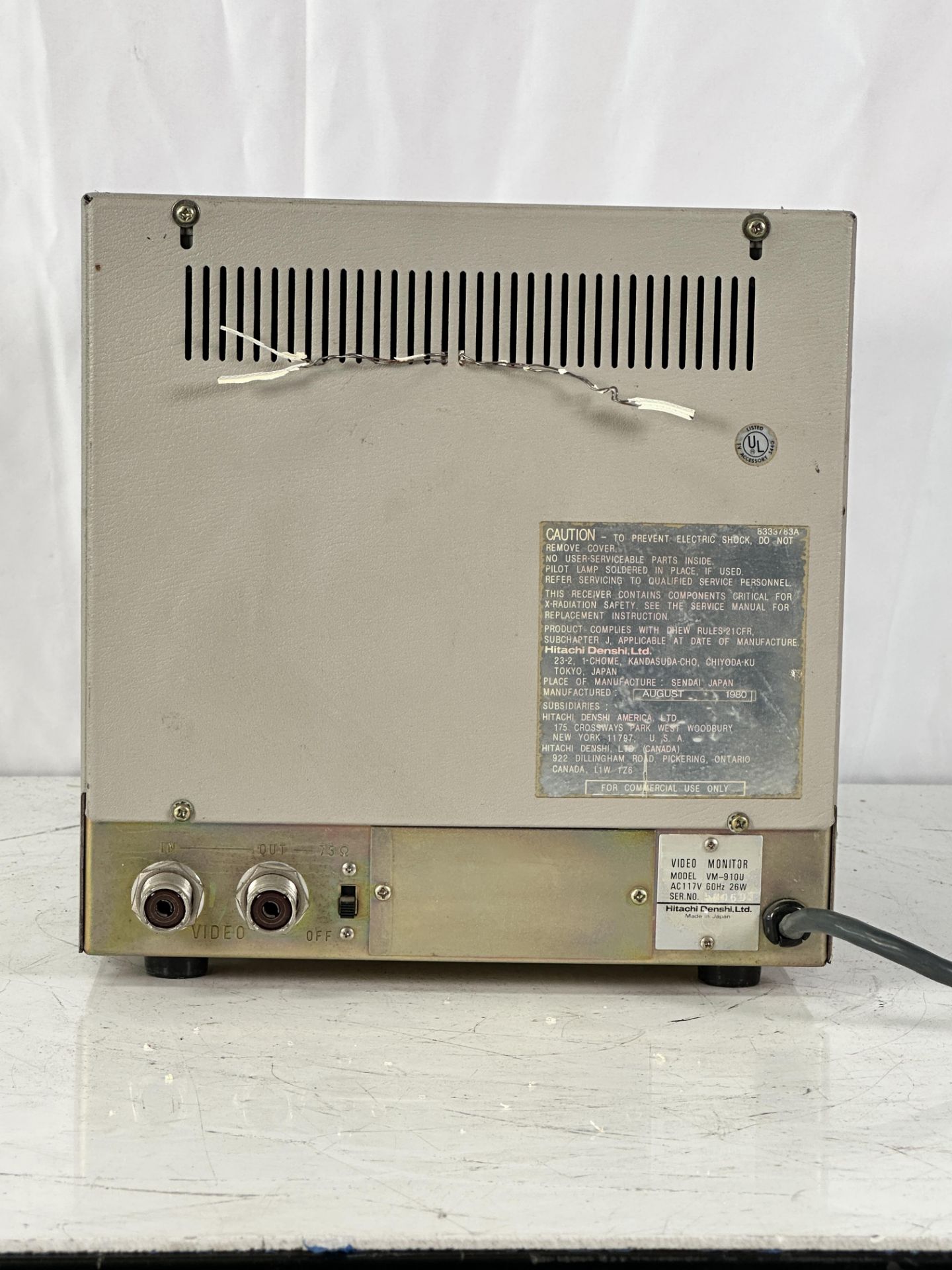 Hitachi VM-910AM CRT Monitor / Mini Monitor - Image 2 of 4