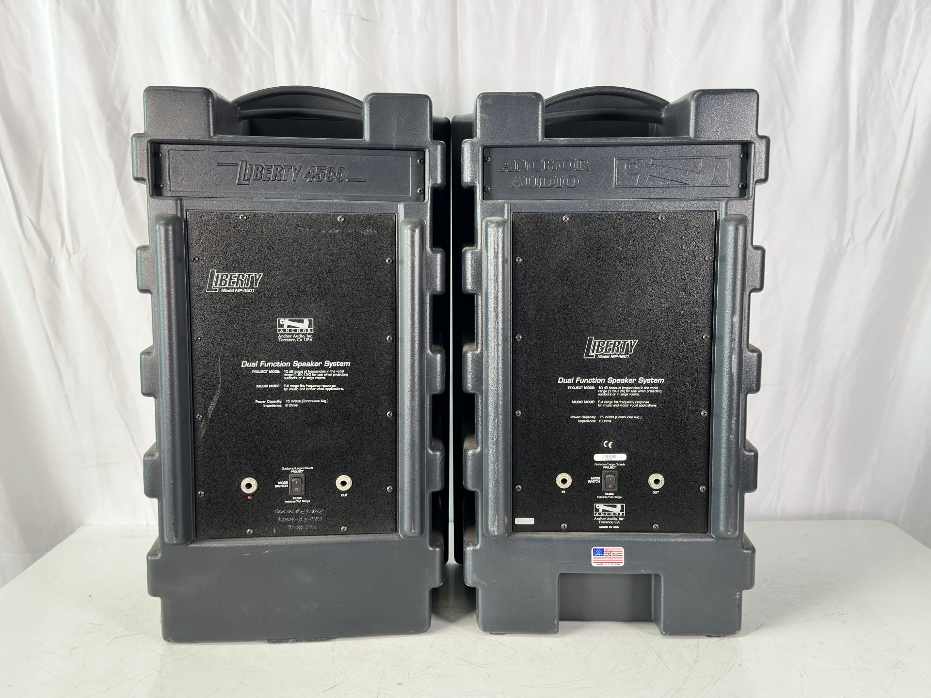 Lot of 2 Anchor PA Speakers Anchor Liberty MP-4501 Portable Speaker and Anchor MP-4601 Portable Spea - Image 2 of 6