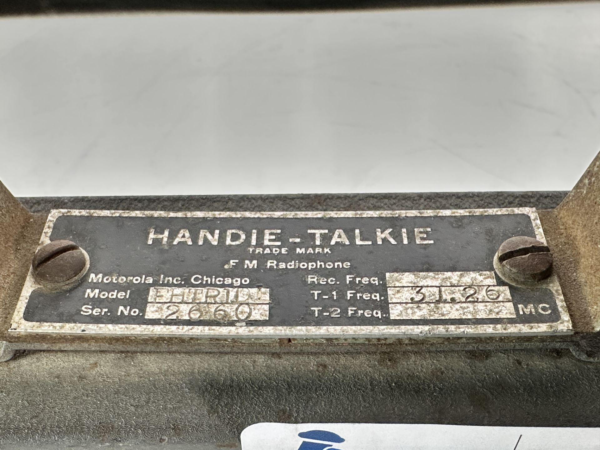 Vintage 1947 Motorola Handie-Talkie FM Radiophone FHTRU1D - Image 4 of 7