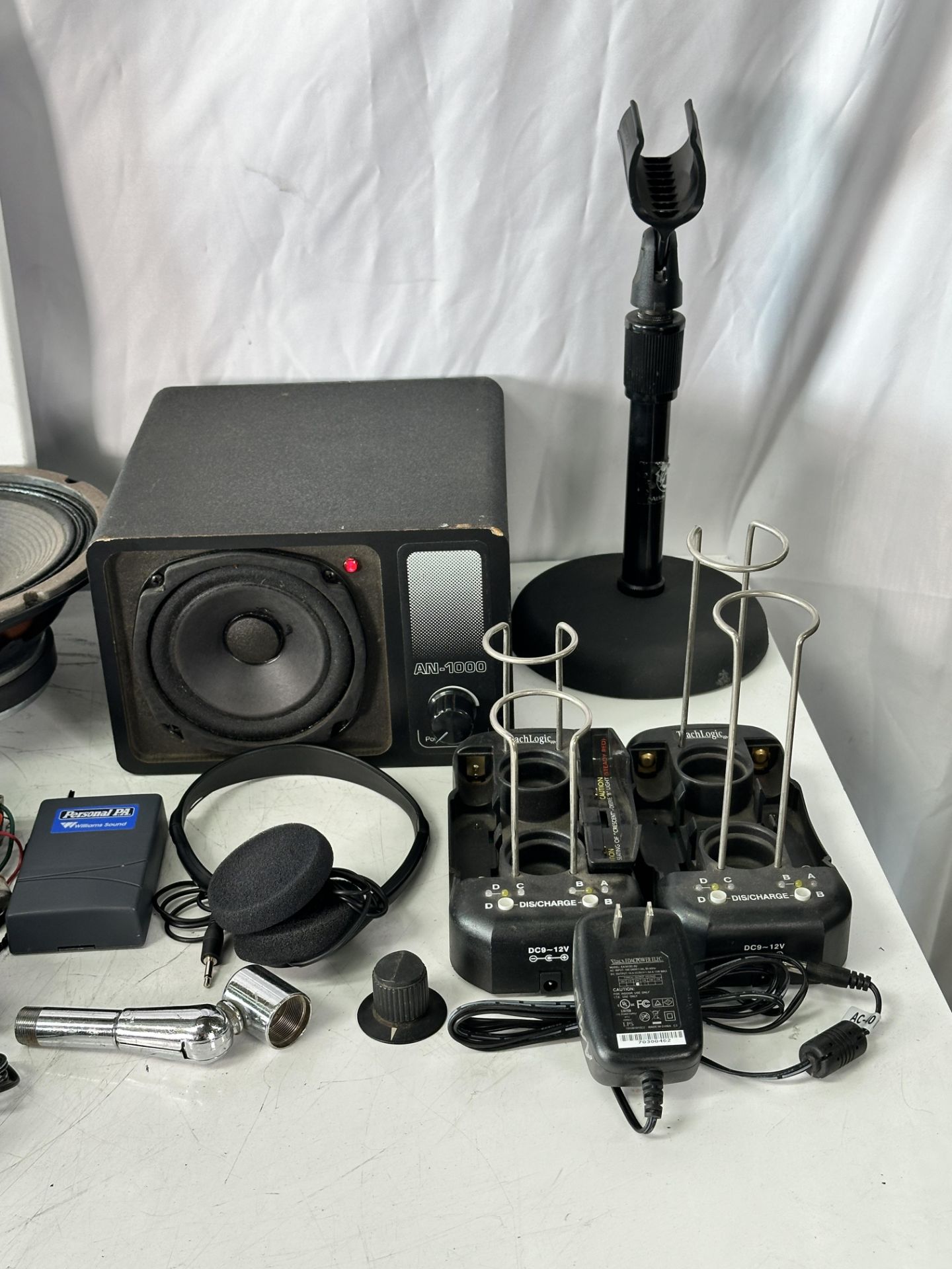 Lot of Misc Speakers, Microphones and Periphals including Atlas Sound 18SC Wall Mount Speaker, (2) P - Image 4 of 9