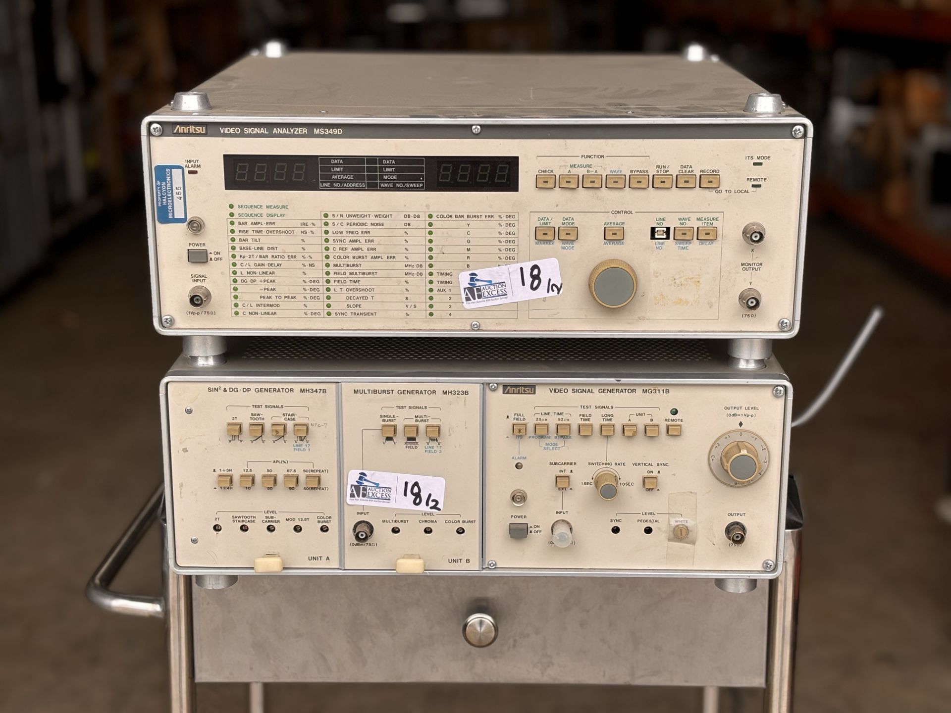 Lot of (2) Anritsu Test Units: Anritsu MS349D Video Signal Analyzer + Anritsu MG311B1 Video Signal G