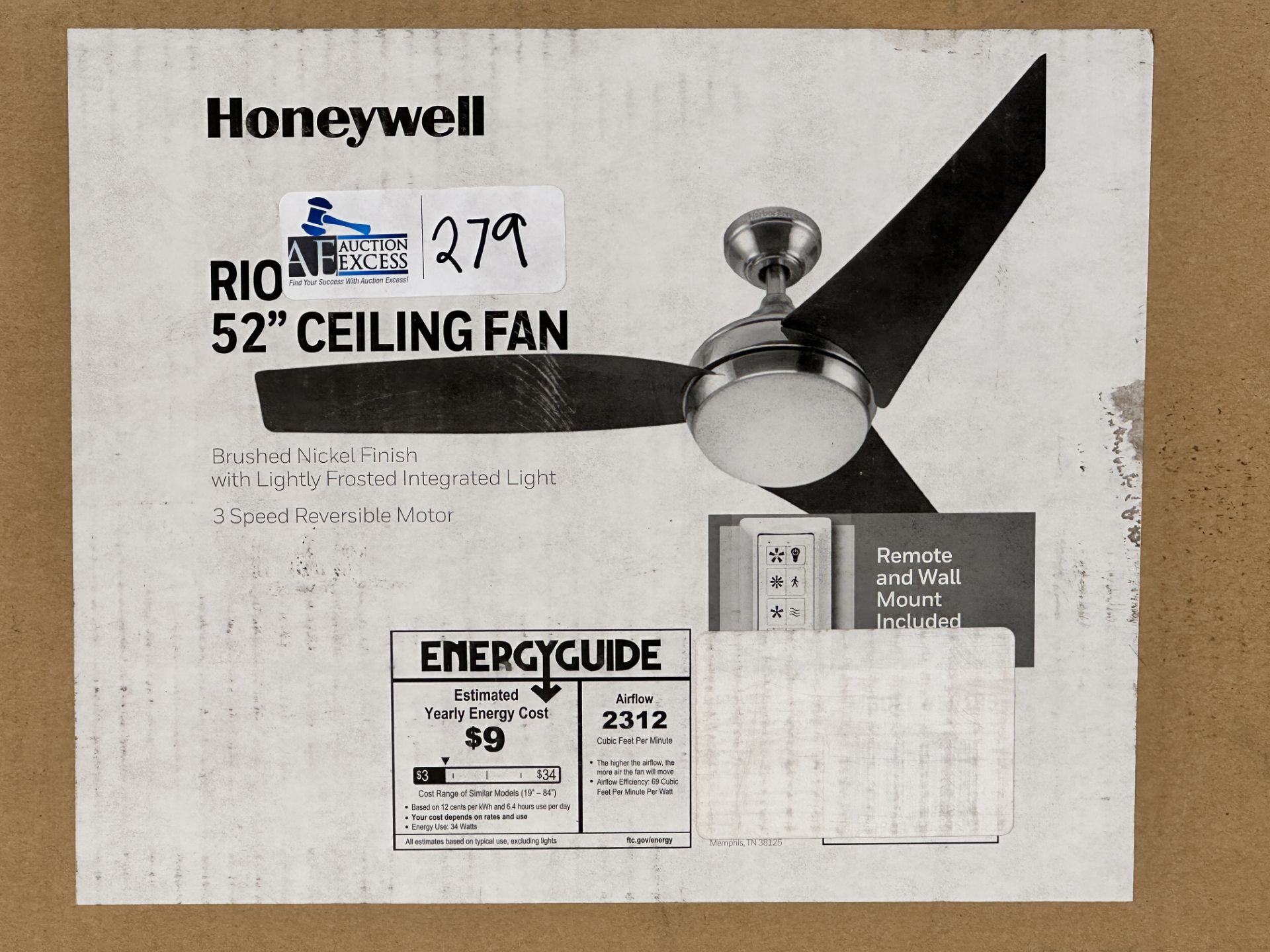 Honeywell Rio 3-Blade Ceiling Fan In Original Box
