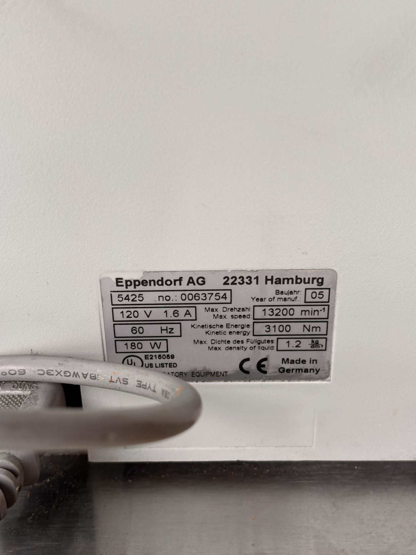 Eppendorf 5415 D Centrifuge Does not Power On - Image 5 of 5