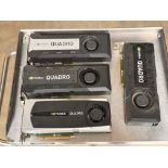 Lot of 4x Nvidia Quadro Graphics Cards, Including Nvidia Quadro K6000, (2) Quadro K5200, Quadro 6000