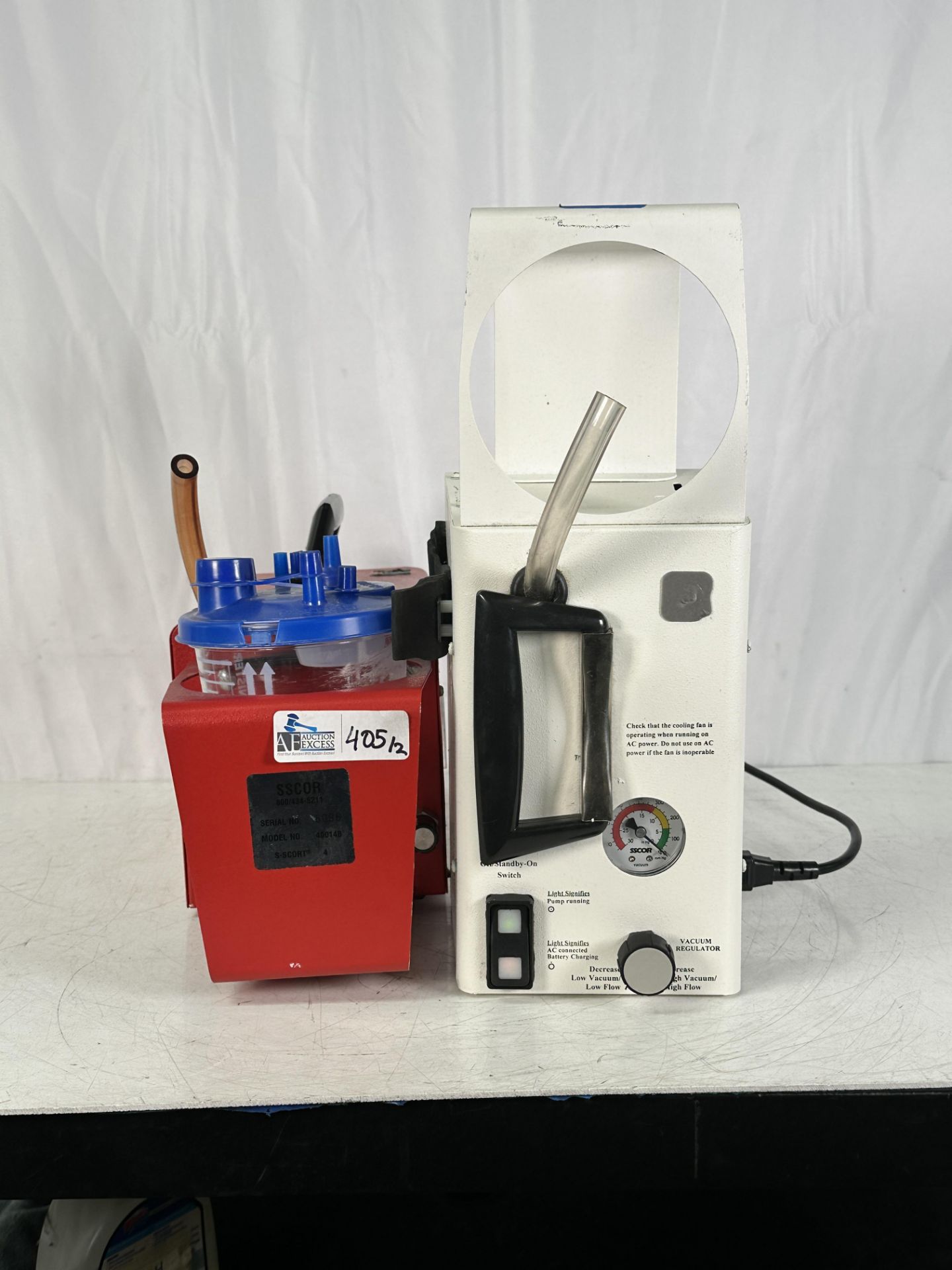 Lot of 2 SSCOR, SSCOR 40014B + Sscor S-SCORT DUET 2014A Aspirator Vacuum Suction Pump