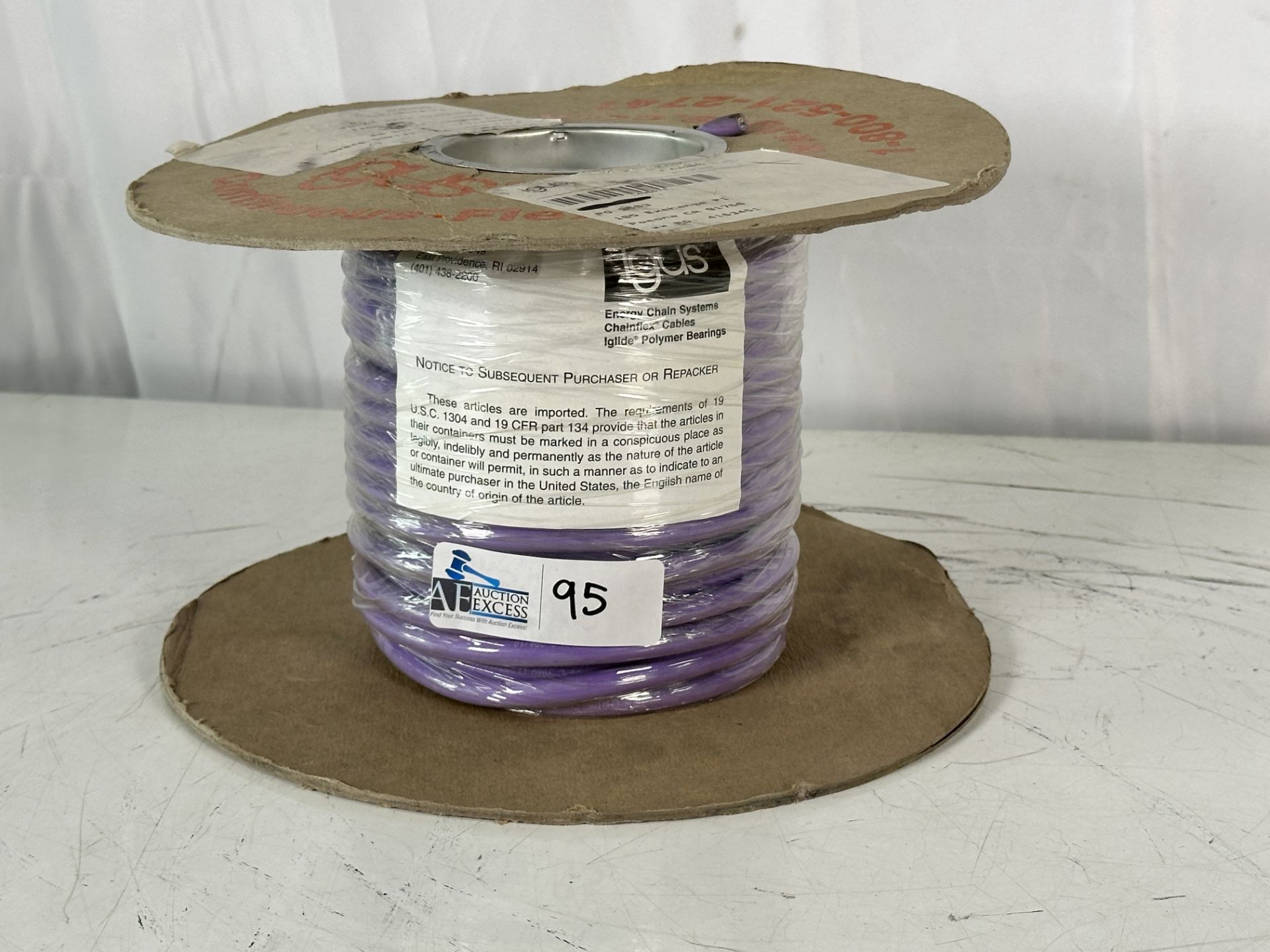 75' Igus Chainflex CF14US-020402 Cat5E Ethernet Cable Spool Purple New, Sealed - Image 3 of 3