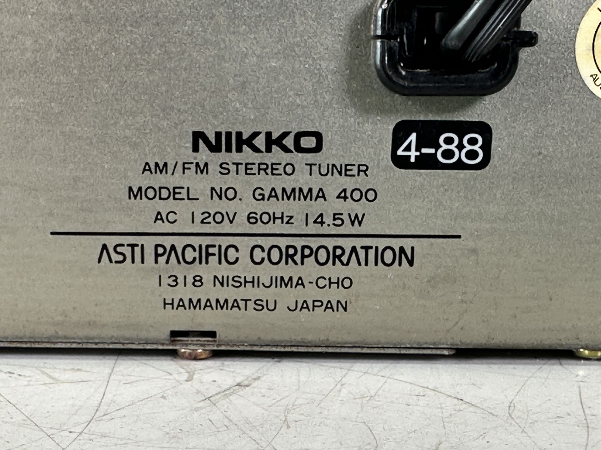 Nikko GAMMA-400/ AM-FM Tuner - Image 4 of 4