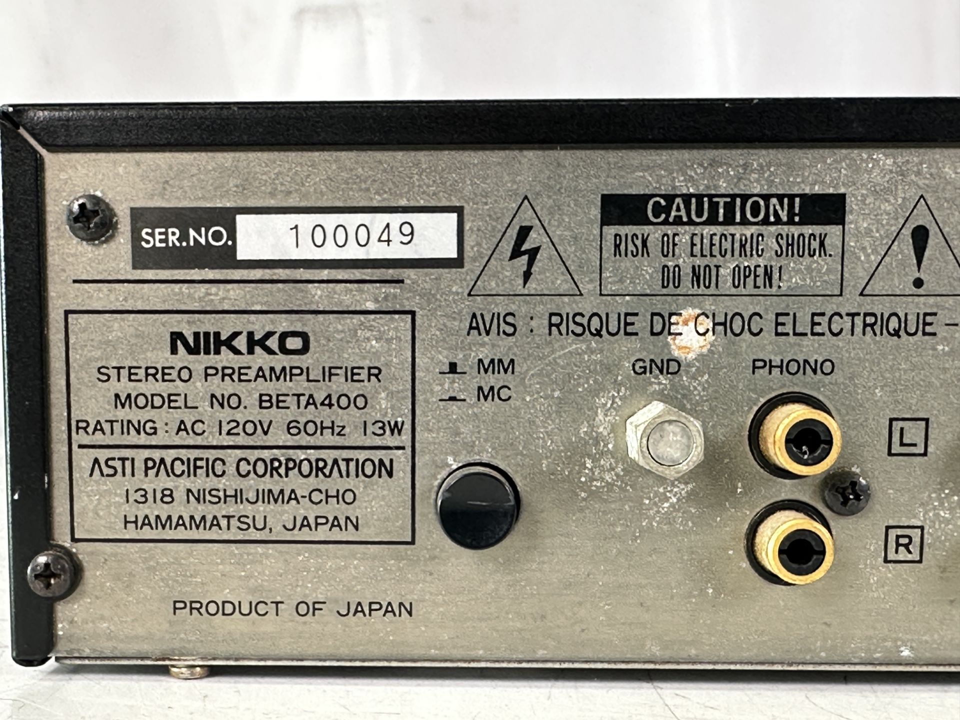Nikko Beta 400 Preamplifier - Image 5 of 5