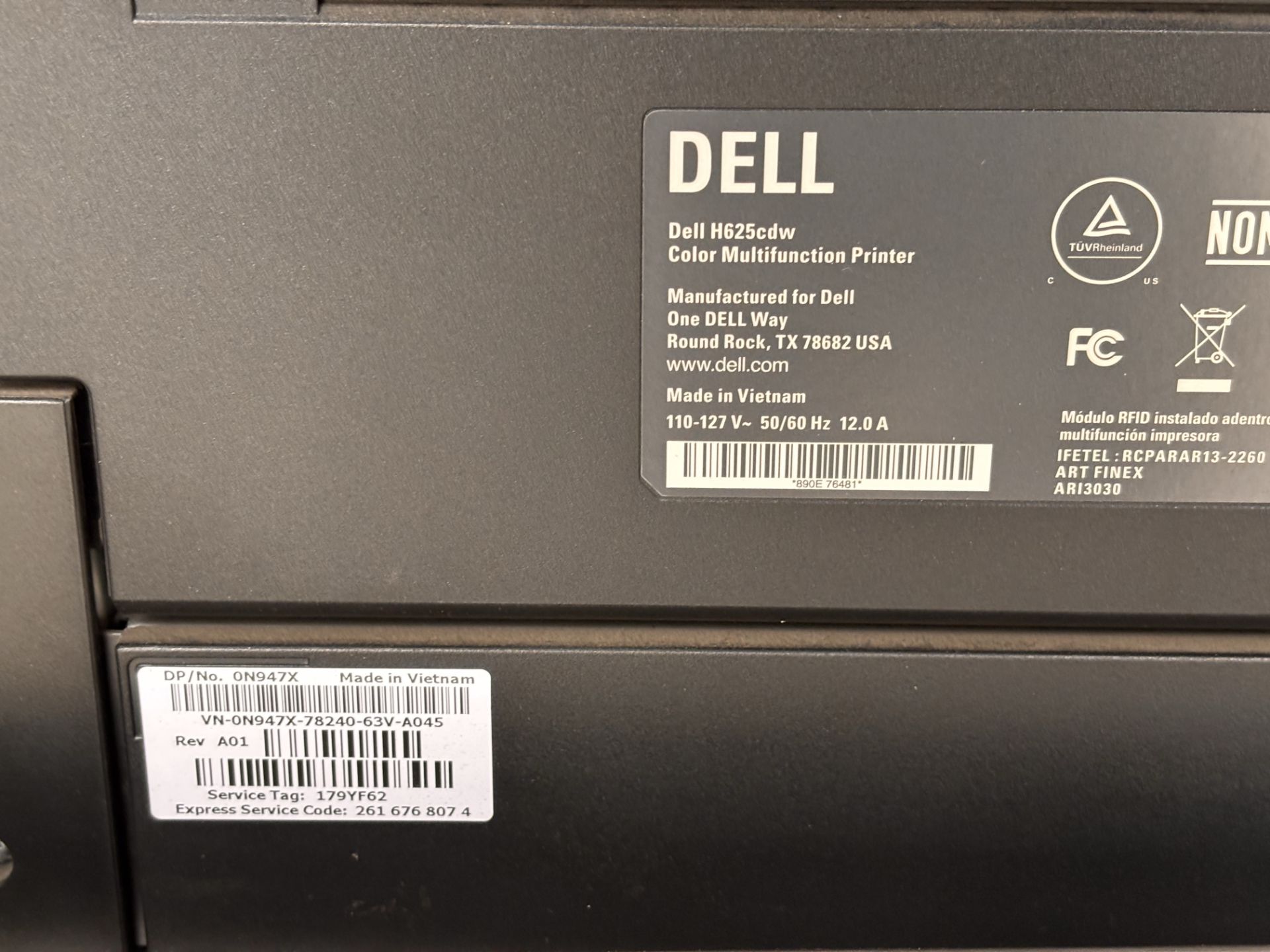 Dell H625cdw Wireless Color Printer with Scanner Copier & Fax - Image 6 of 11