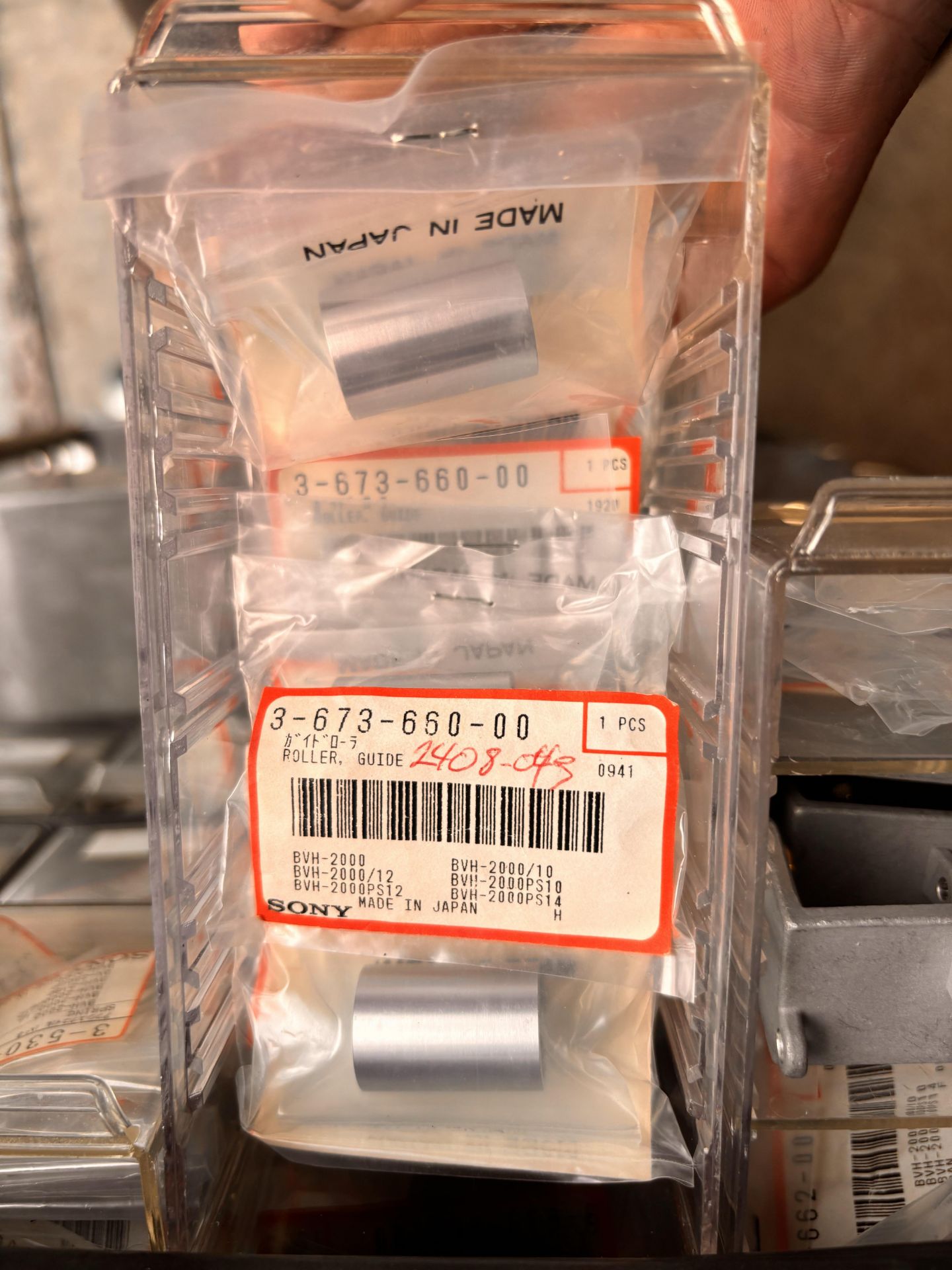 Lot of 2 Parts Cabinets: Sony Broadcast VTR Parts Lot: NOS BVH-2000 DVR-18 BVW-65 Rollers Sensors Sp - Image 7 of 20