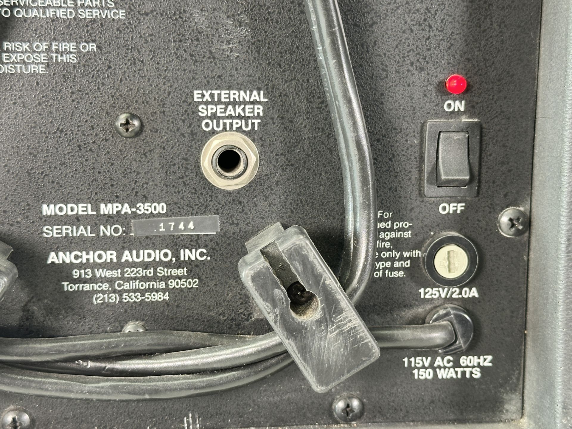 Pair of Anchor MPA-3500A Audio Portable PA Amp Sound System Speakers - Image 4 of 6
