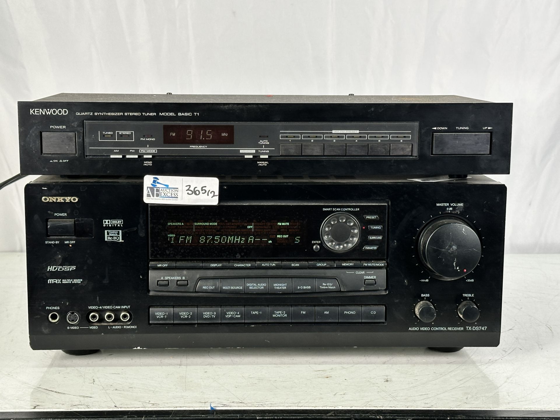 Lot of AV / Home Theater: Onkyo TX-DS747 AV Receiver + Kenwood Basic T1 Synthesizer Stereo Tuner
