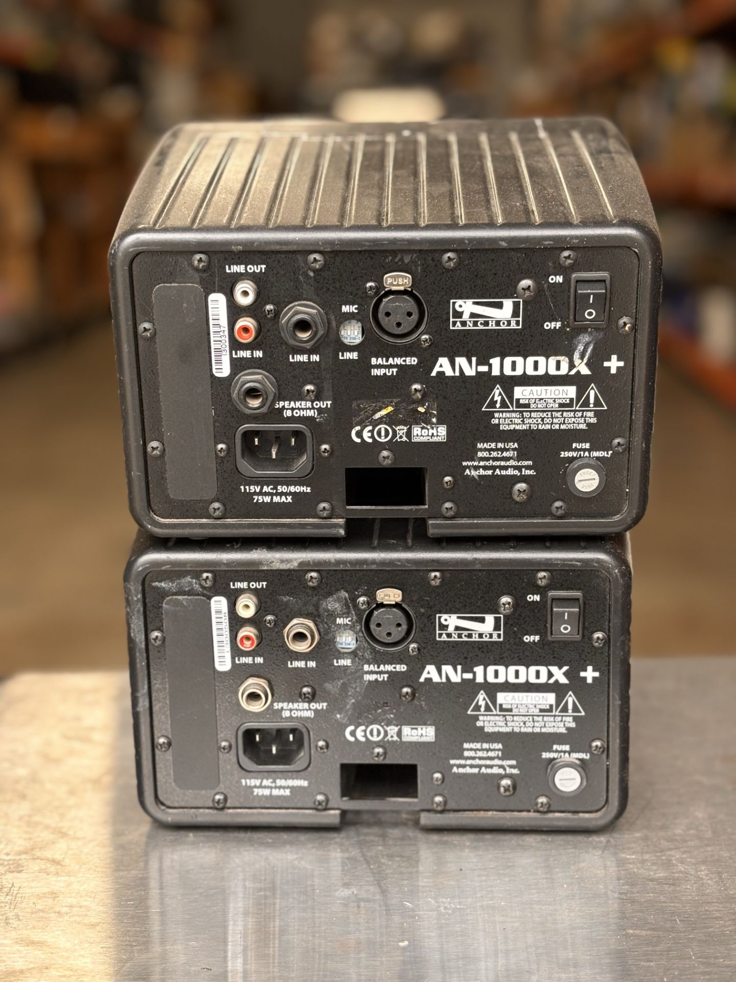 Lot of 2 Anchor Audio AN-1000X Black Powered Speaker Monitors - Image 3 of 5
