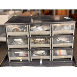 Parts Cabinet w/ NOS JVC Professional Video Spare Parts Lot - VCR Repair: Belts, Motors, Pinch Rolle