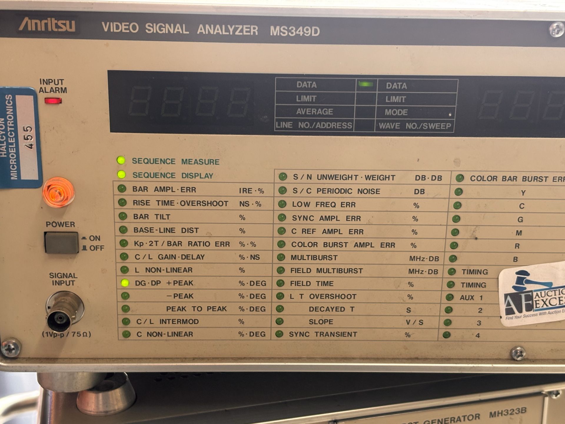 Lot of (2) Anritsu Test Units: Anritsu MS349D Video Signal Analyzer + Anritsu MG311B1 Video Signal G - Image 9 of 11