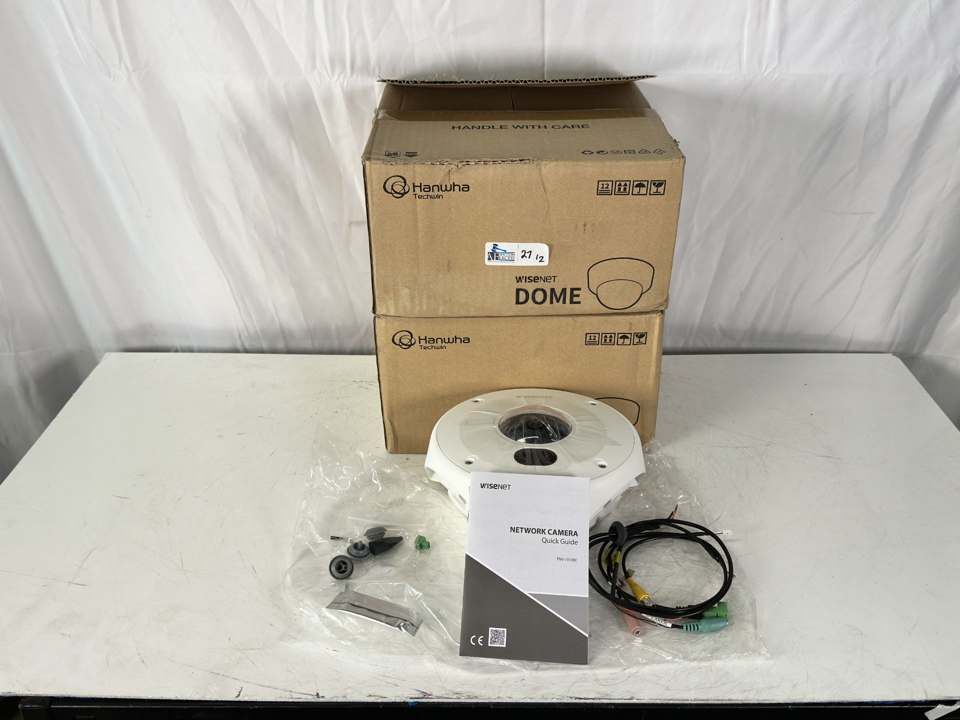 Lot of 2 Hanwha Techwin TNV-7010RC 3MP IP Corner Mount Security Cameras, New Sealed - Image 2 of 2