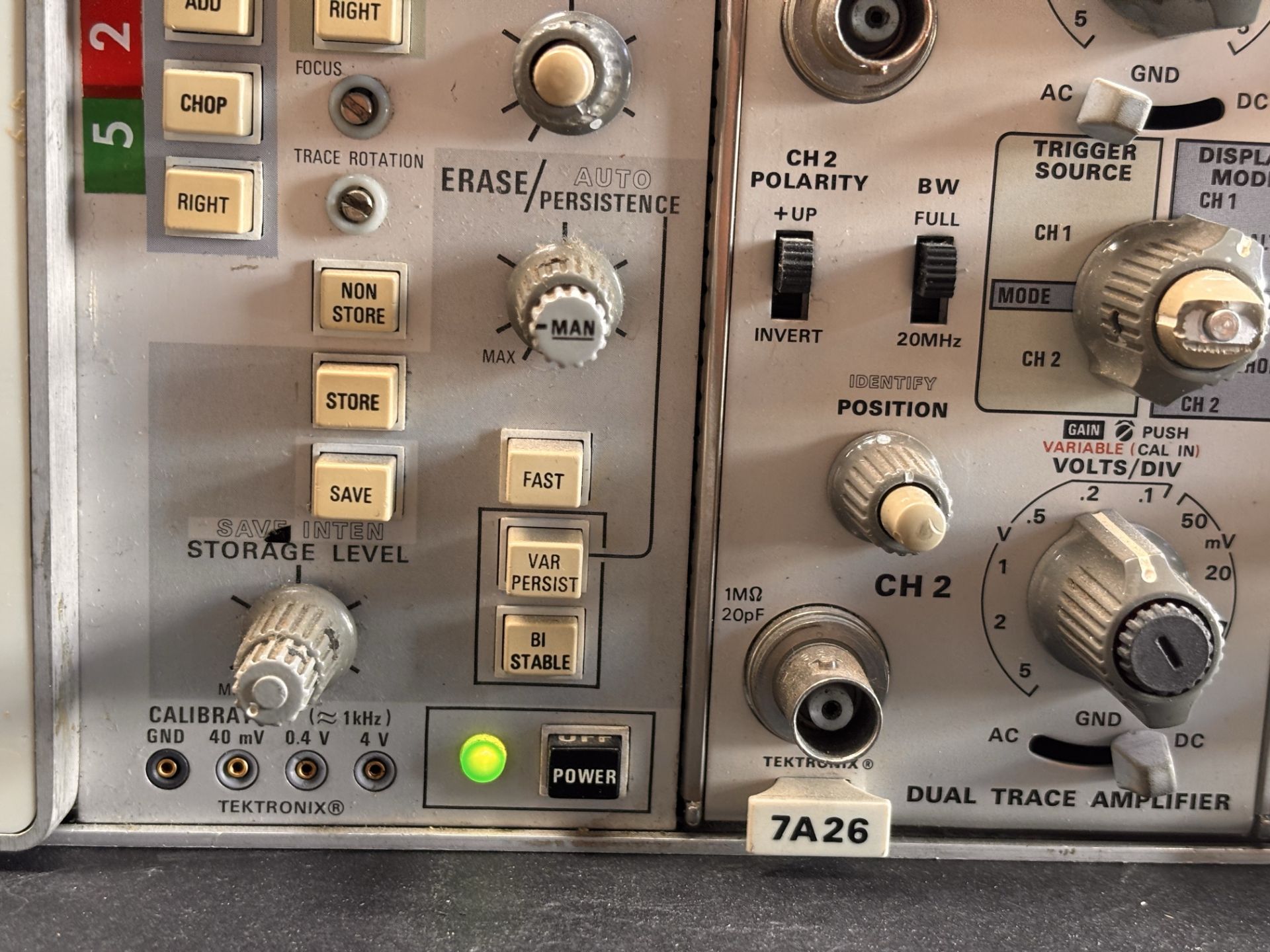 Tektronix 7633 Oscilloscope w/ (2) 7A26 Dual Trace Amplifiers, 7B53A Dual Time Base Plugin Module - Image 7 of 7