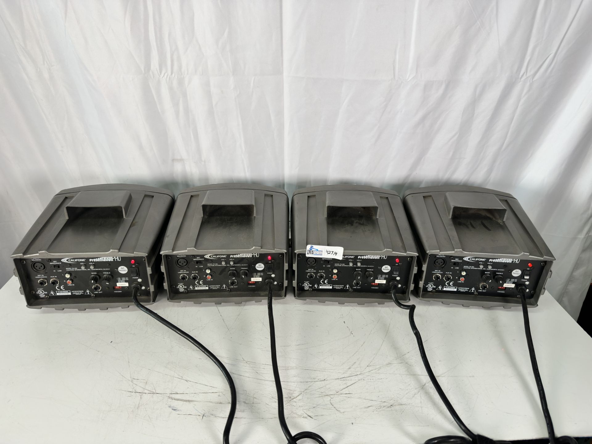 Lot of 4 Califone PA-300 Presentation Pro 90 Watt Stereo PA Speakers - Image 4 of 8
