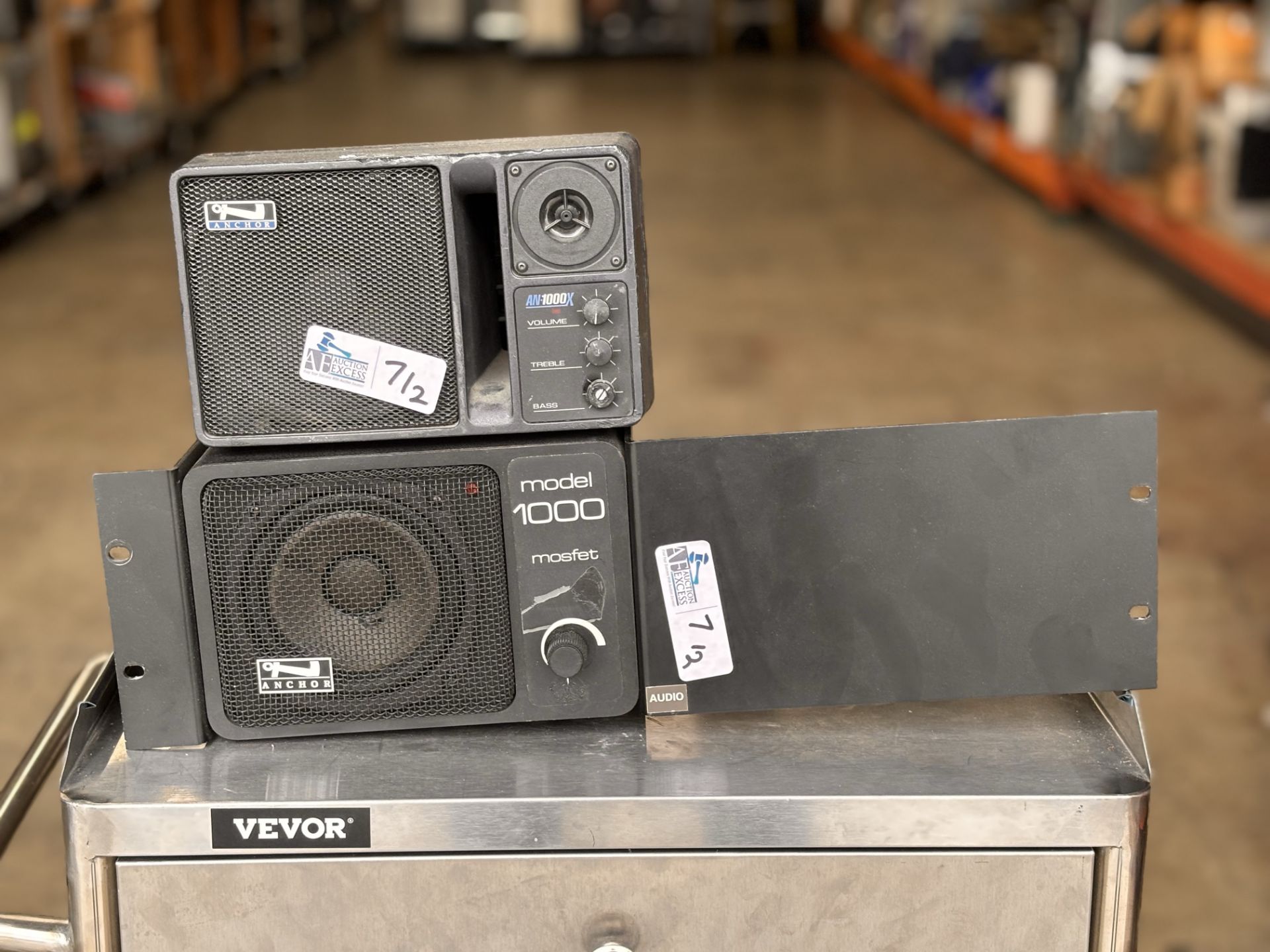 Lot of 2 Anchor Audio: Anchor Audio AN-1000x Monitor + Anchor Portable Powered Monitor Speaker PA Am