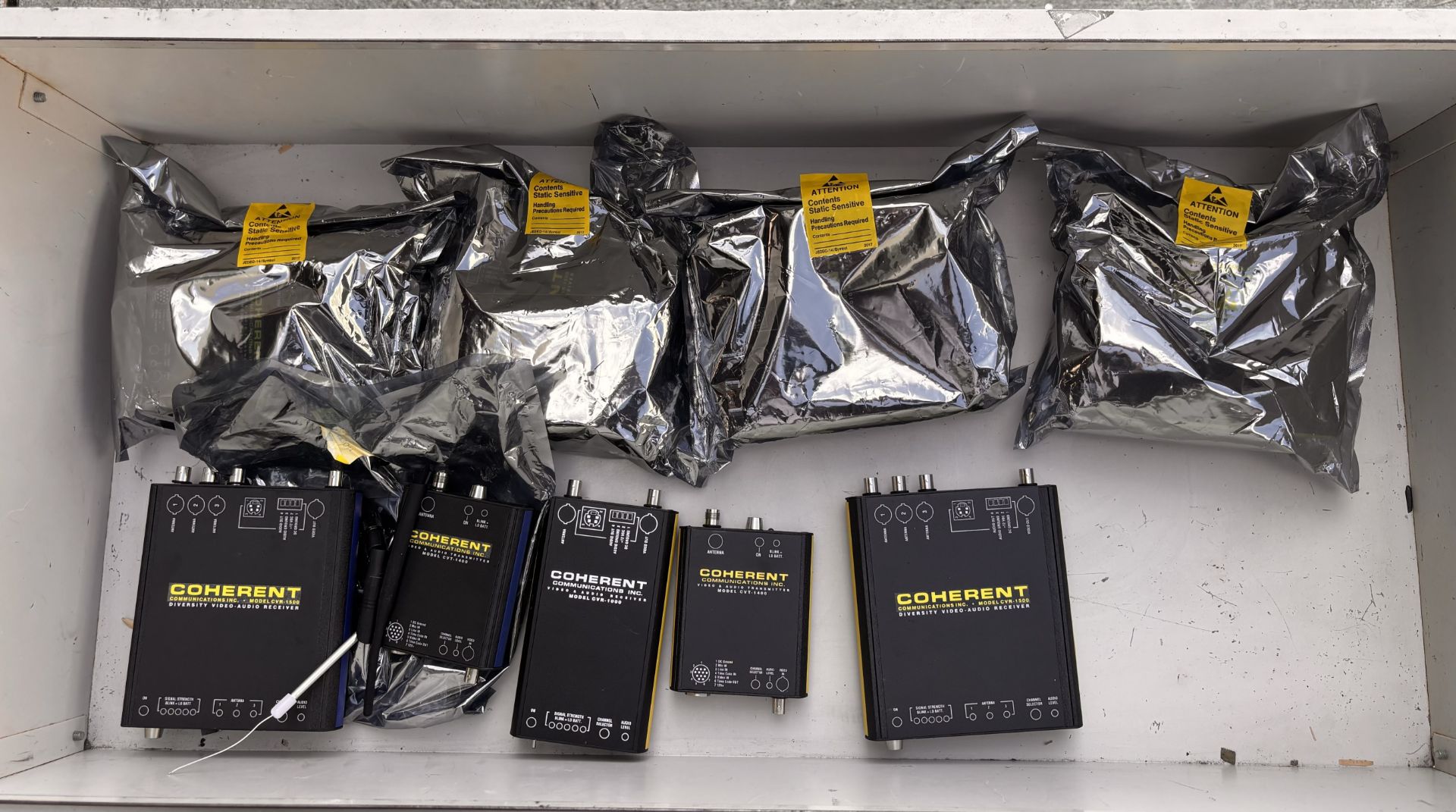 Lot of 10 Coherent Communications Transmitters/Receivers including Coherent Communications CVR-1500,