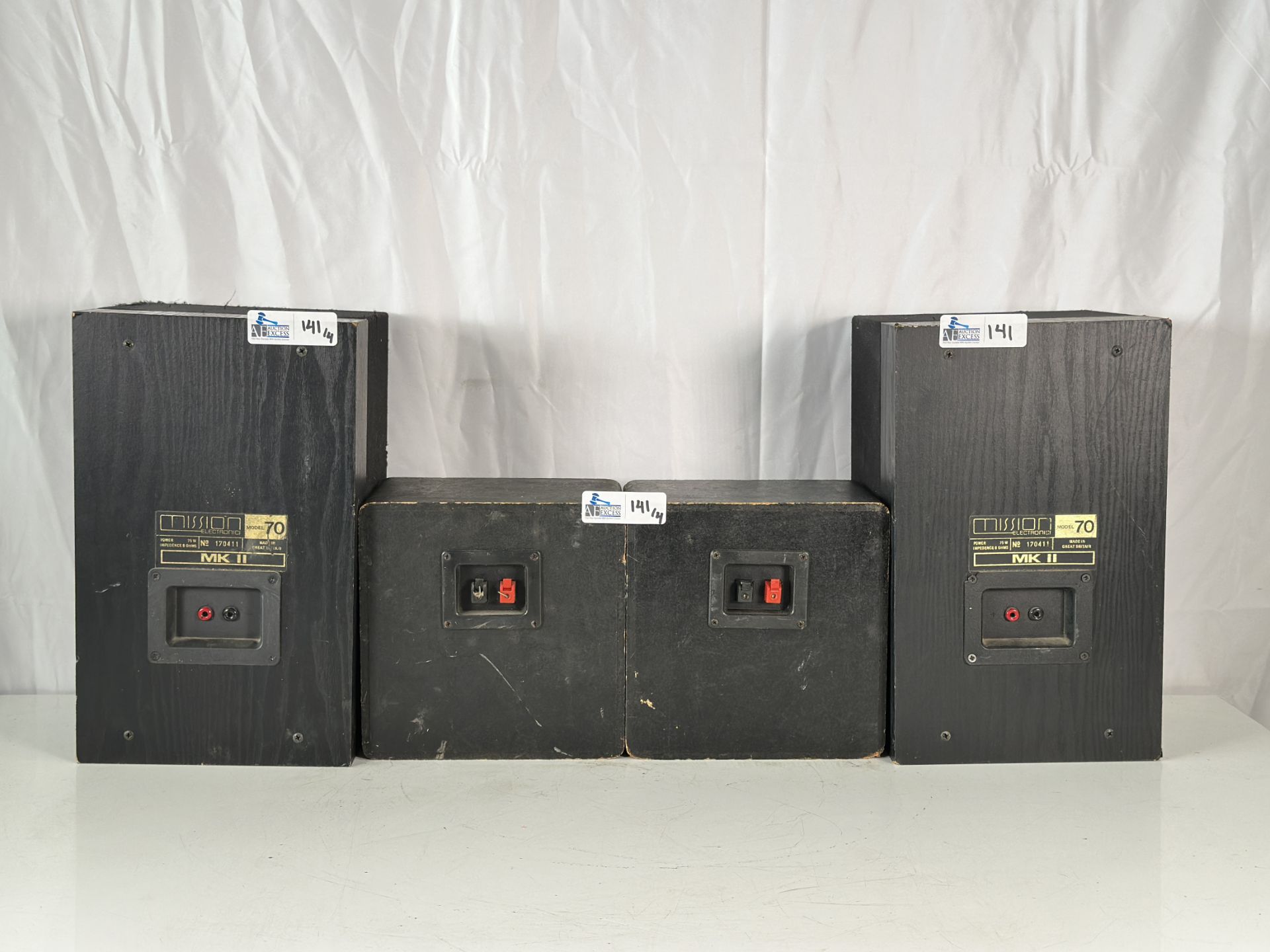 Lot of 4 Speakers, Pair of Mission Model 70 Bookshelf Audio Speakers + 2 Unmarked Speakers - Image 2 of 6