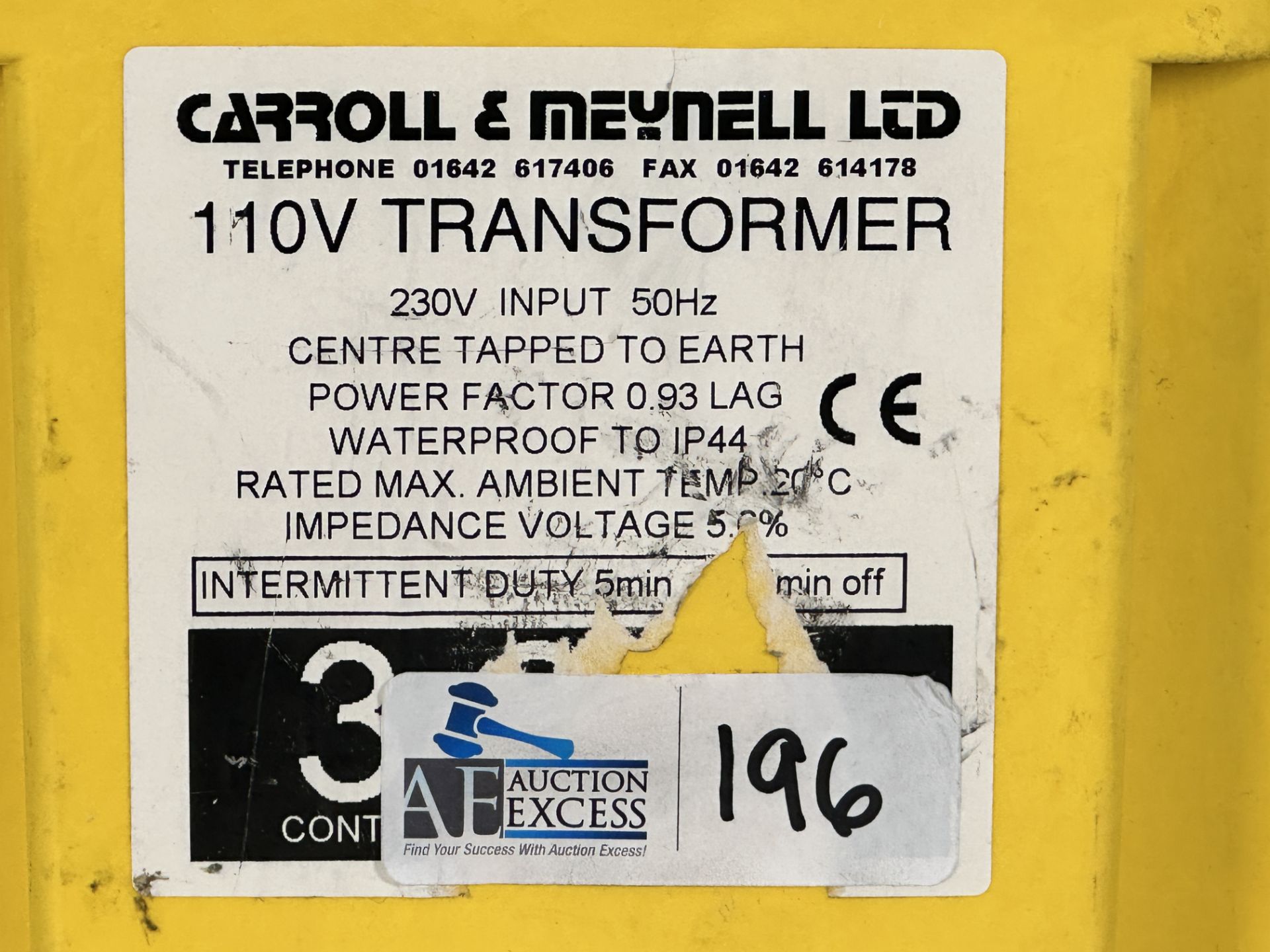 Caroll & Meynall 230v to 120V Transformer - Image 2 of 6