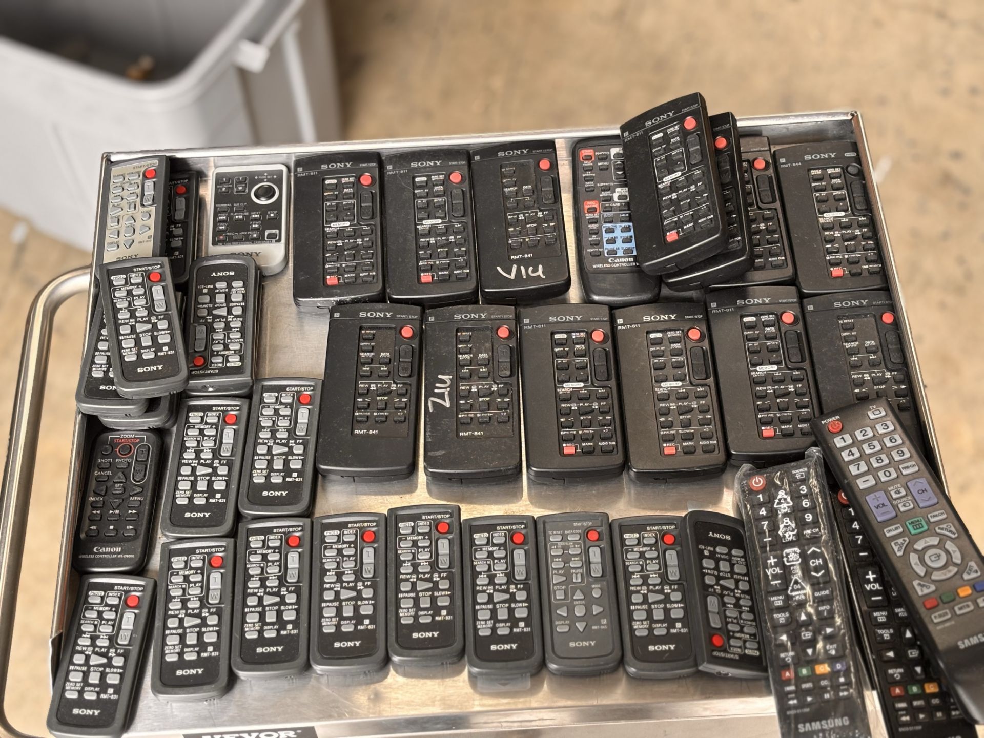 Lot of Remote Controls including (7) Sony RMT-811 Sony RMT-831 Remote Control, Canon WL-D77, Sony RM