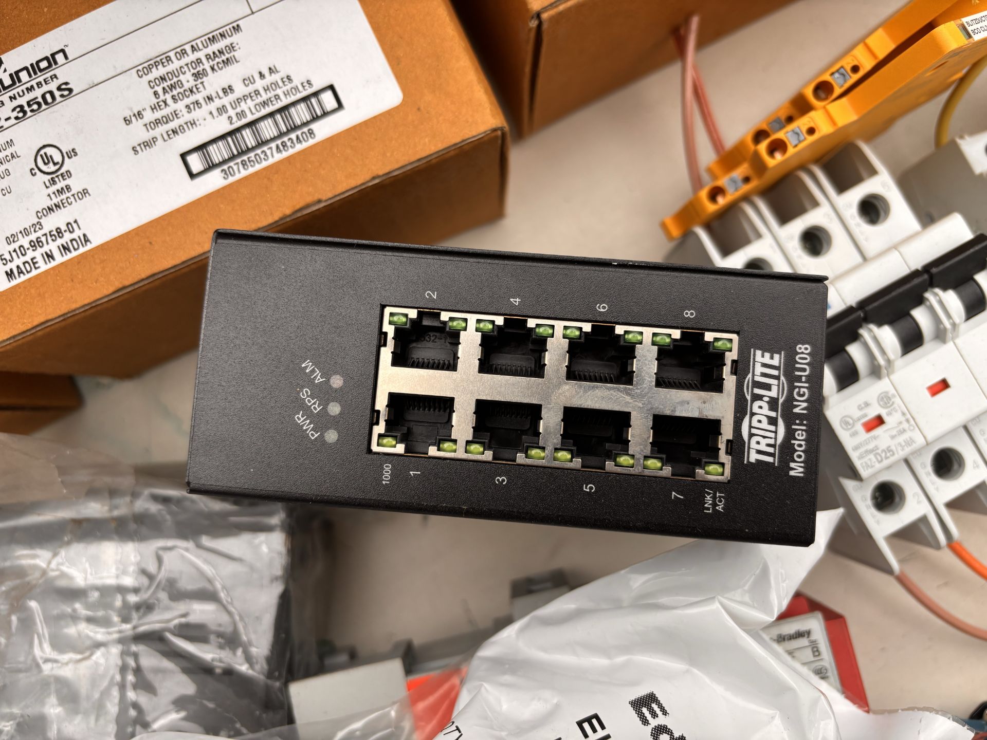 Lot of Electrical Equipment: Tripp Lite NGI-U08 Ethernet, Eaton PKZM4-50, Allen-Bradley 700-CF310D, - Image 4 of 11